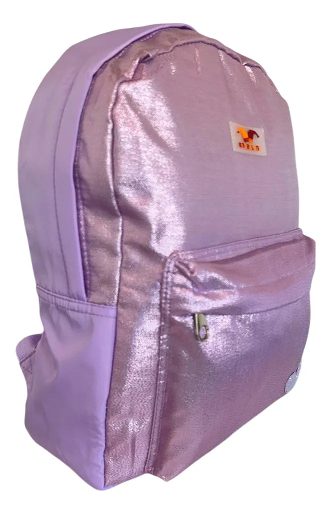 Mochila Espalda Escolar 18p Brillosa Sl1907l Kinderland Violeta