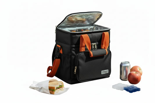 Bolso Lunchera 2 Compartimentos Kl1190 Shine Negro Liso