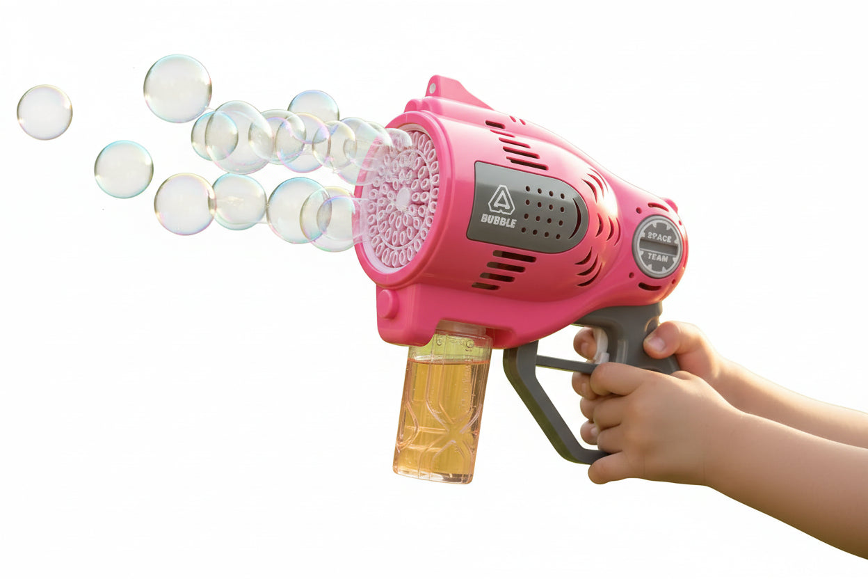 Pistola Burbujero Automática Recargable Con Luces Kb1296 Rosa