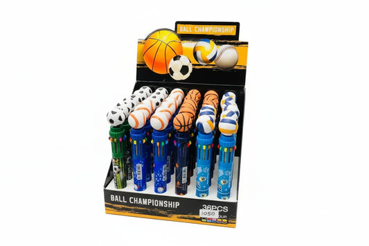 Lapicera Brillitos X10 Colores Pelotas Kl1356 Shine Pelotas Varios