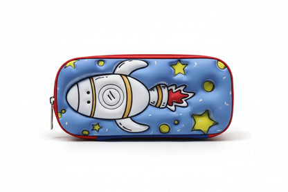 Cartuchera Escolar 3d Nave Espacial 1 Piso Kl1294 Shine Azul