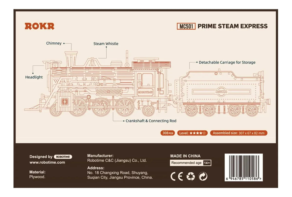 Robotime Puzzle 3d Tren Expreso Mc501 Rokr