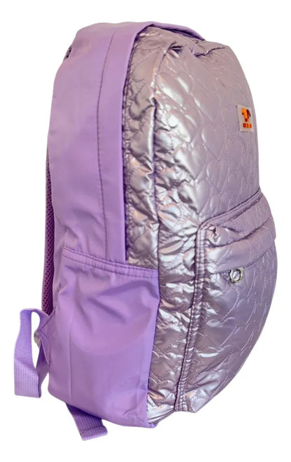 Mochila Espalda Escolar 18p Puffy Corazon Sl1903v Kinderland Violeta