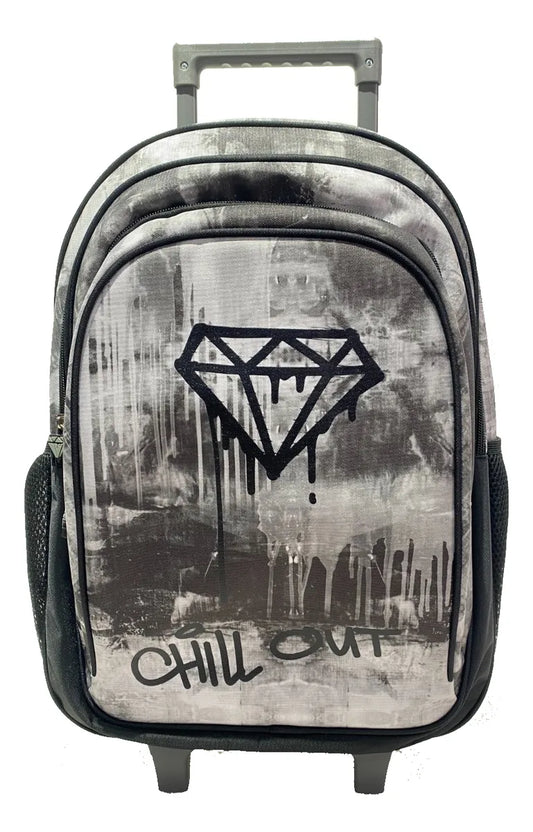 Mochila Carrito Escolar Chill Out 18 Pulgadas Zykl002 Shine Negro