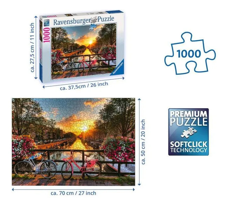 Ravensburger Puzzle 1000 Pzs Bicycles In Amsterdam 12000662