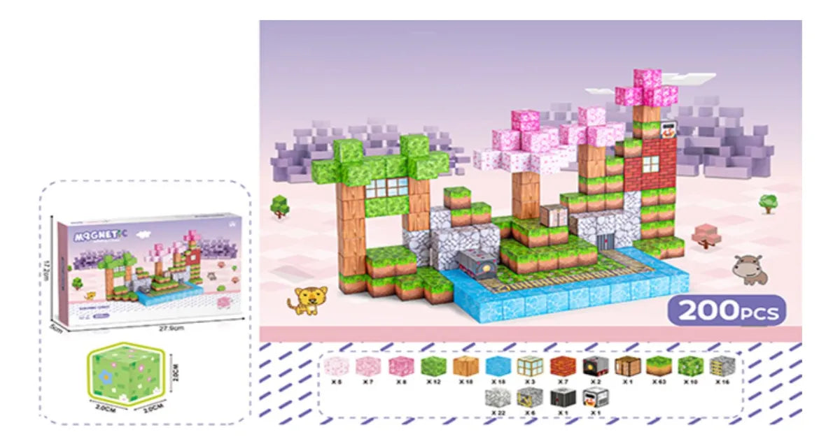 Bloques Magnéticos Cubos Steam Minecraft Pink Shine 3016383 108