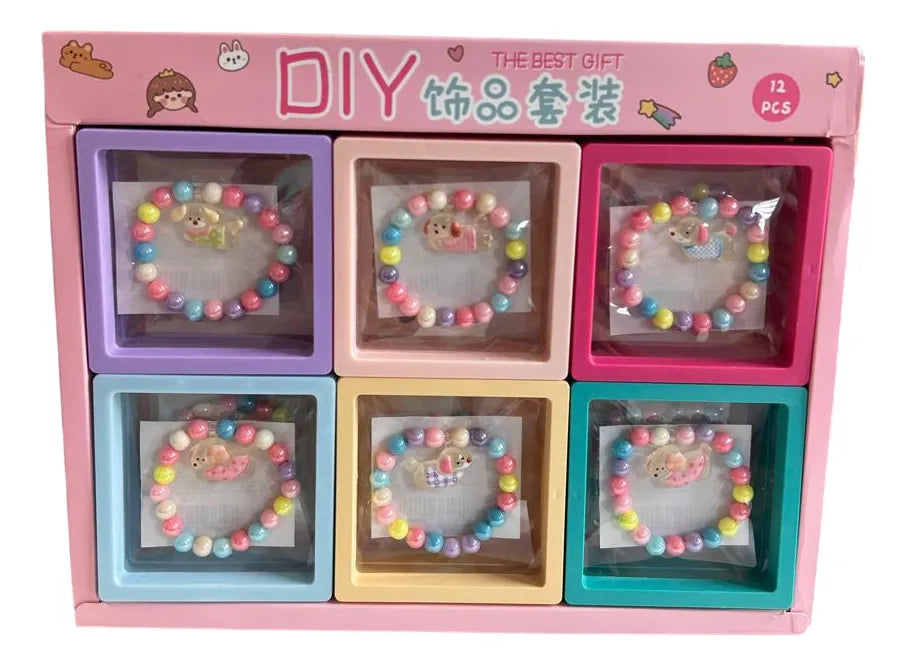 Combo X12 Pulseras 9 Cm Perritos Con Estuche Kl328 Shine