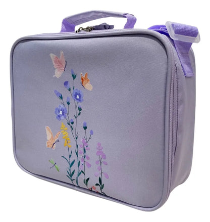 Lunchera Escolar Térmica Lila Con Flores Zykl005 Shine Lila