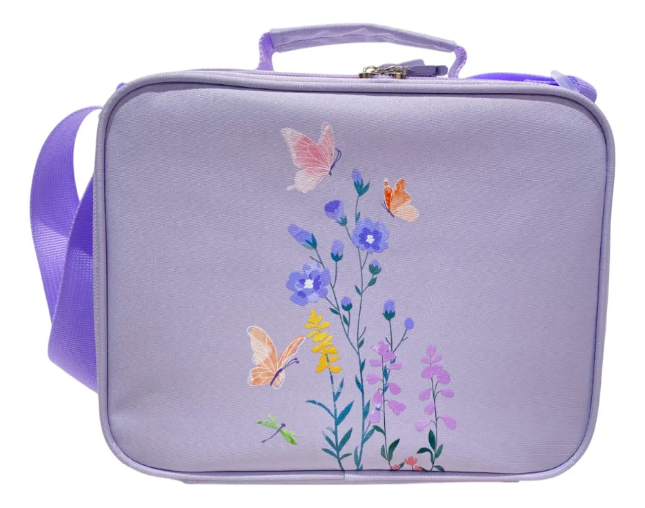 Lunchera Escolar Térmica Lila Con Flores Zykl005 Shine Lila