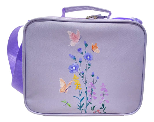 Lunchera Escolar Térmica Lila Con Flores Zykl005 Shine Lila