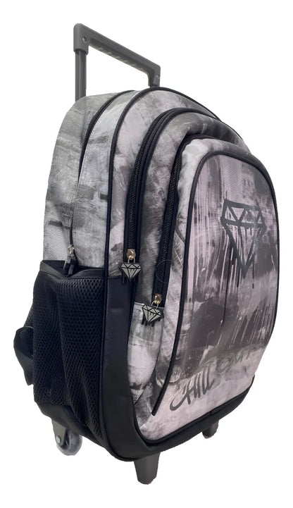 Mochila Carrito Escolar Chill Out 18 Pulgadas Zykl002 Shine Negro