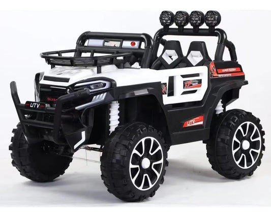 Camioneta A Bateria Jeep Todo Terreno Blanca Dlx-6188 Blanco