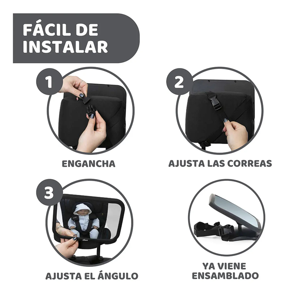 Chicco Espejo Para Asiento Trasero De Bebé En Auto 607958795 Negro