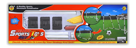 Arco De Futbol 2 En 1 Plastico Con Pelota 1418607 Blanco Con Negro