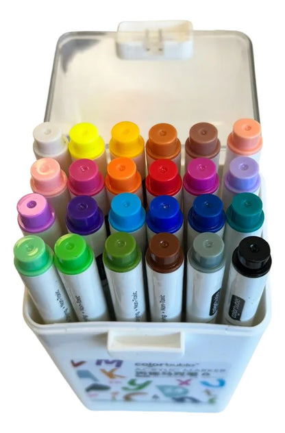 Marcadores Acrílicos Punta Redonda Estuche X24 Sl7102 Shine Surtidos