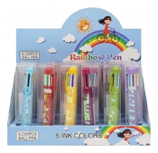 Lapicera Brillitos X6 Colores Kl1352 Shine Varios