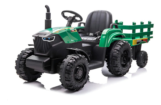 Tractor Con Acoplado A Batería Verde Cn-shj7000a Verde