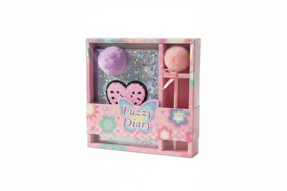 Diario Intimo Con Lapicera Fuzzy Diary Sl7002 Shine Corazon Borde Negro