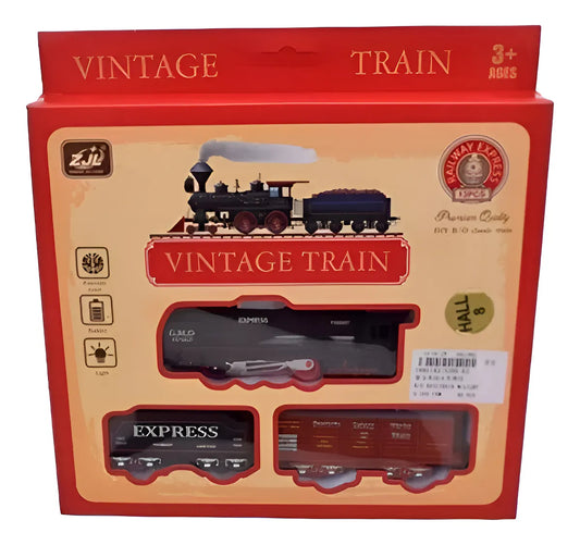 Pista De Trenes Vintage C/luz Y Sonido 13pc 1880142 E.normal Negro