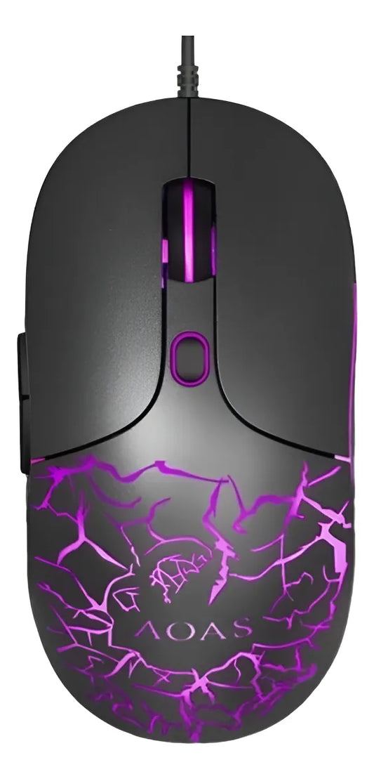 Mouse Gamer Aoas Usb 1.8m Rgb Luz K50 206421 Shine Negro