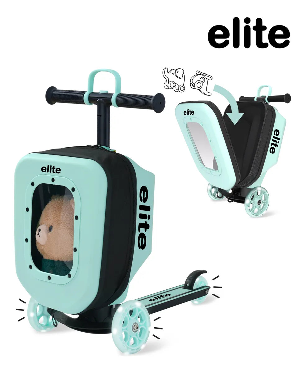 Monopatín 3 Ruedas Con Mochila Y Luces Yx-hls01 Shine Menta