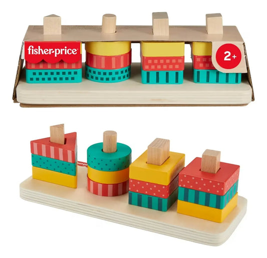 Fisher Price Apilador De Formas De Madera Hxv05 Mattel Hxv05