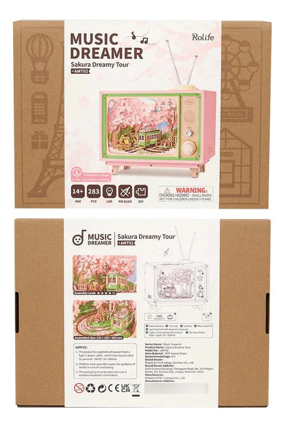 Robotime Rolife Puzzle 3d Caja De Música Sakura Amt02