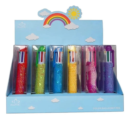 Lapicera Brillitos X6 Colores Kl1344 Shine Brillitos Varios