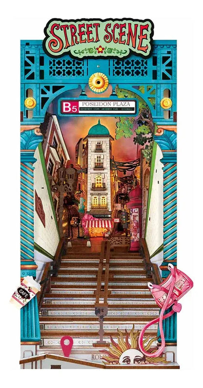 Robotime Rolife Puzzle 3d Escena De Calle Book Nook Tgb13