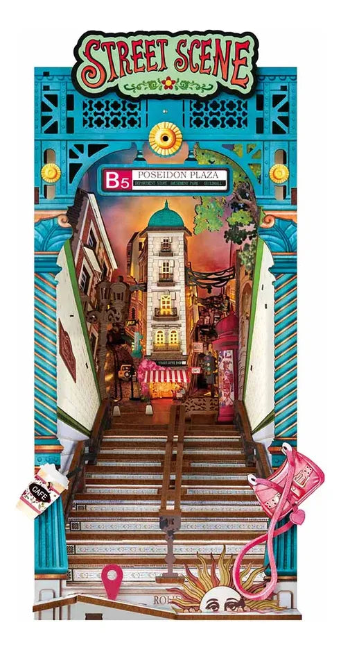 Robotime Rolife Puzzle 3d Escena De Calle Book Nook Tgb13
