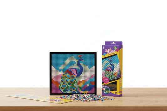 Puzzle Grid Arte En Pixeles Pavo Real 2000 Pzs 3104812 Shine