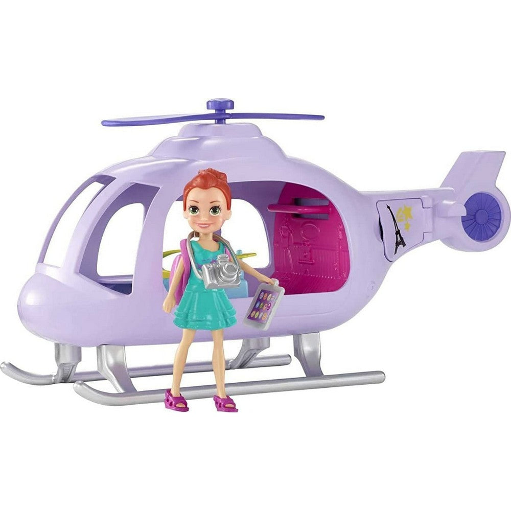 Polly Pocket Lila Con Helicóptero De Vacaciones Gkl59 Mattel