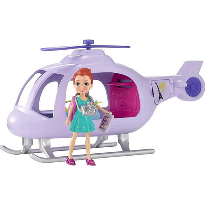 Polly Pocket Lila Con Helicóptero De Vacaciones Gkl59 Mattel