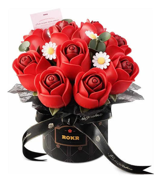 Robotime Rokr Puzzle 3d Ramo De Rosas Rojas Af02j