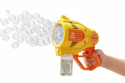 Pistola Burbujero Automática Con Luces Recargable Kb1296 Amarillo
