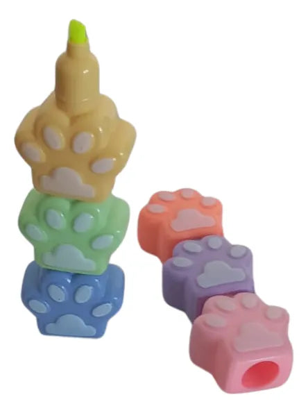 Resaltador 5 Colores Modelo Patita De Gato Sl6607 Kinderland Vs