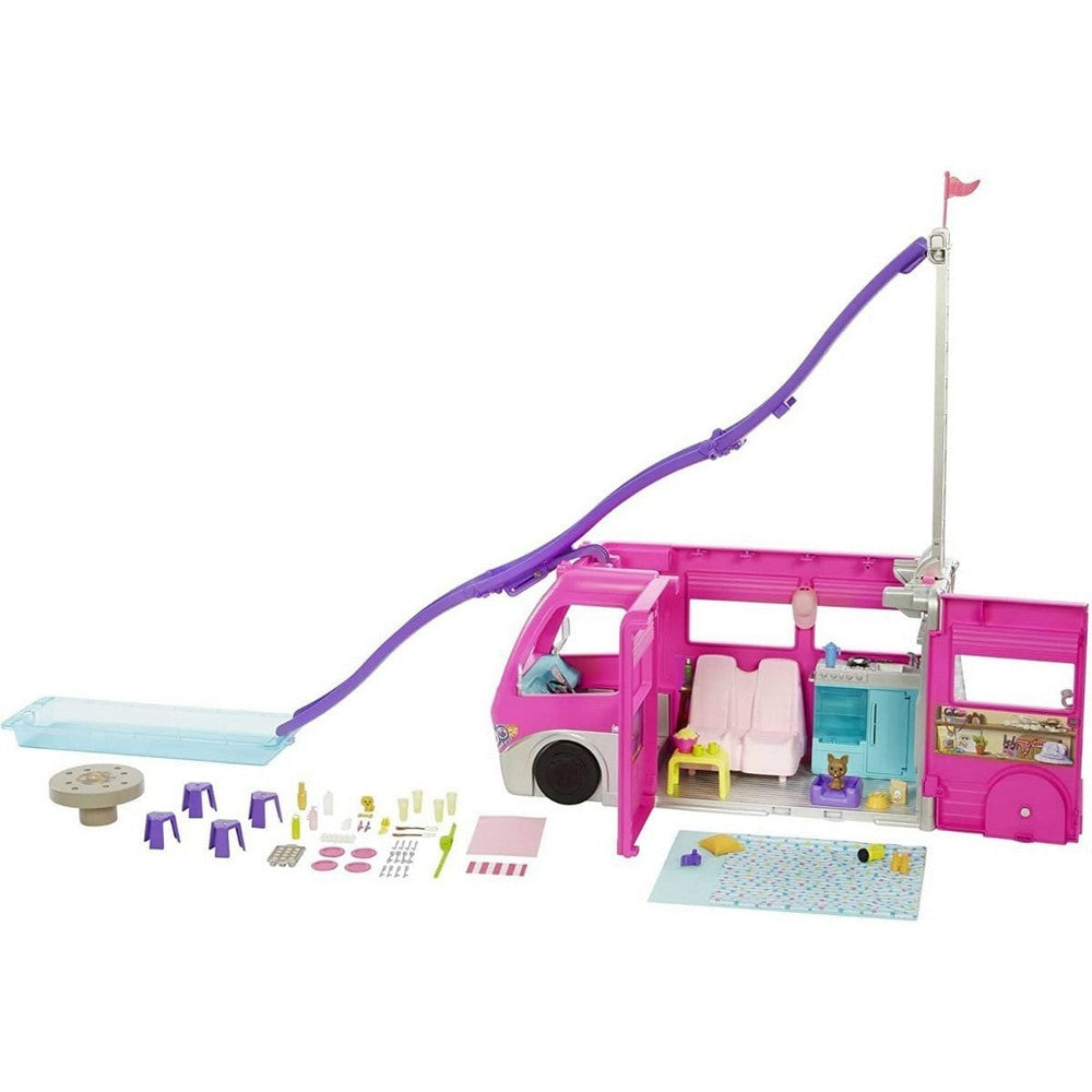 Barbie Supercaravana Dreamcamper Con Tobogán Hcd46 Mattel