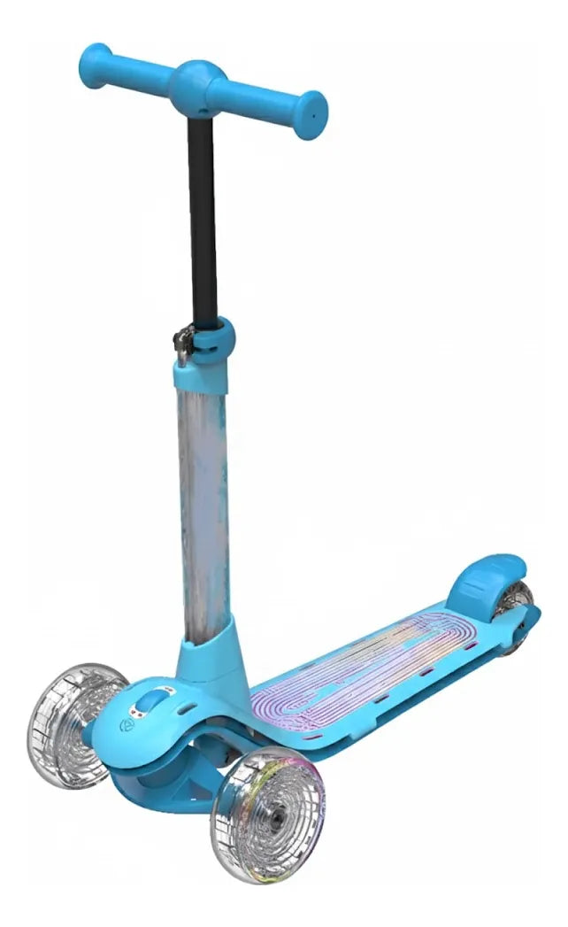 Monopatín Infantil De Pie 3 Ruedas Con Luces Yx-hls02 Shine Azul
