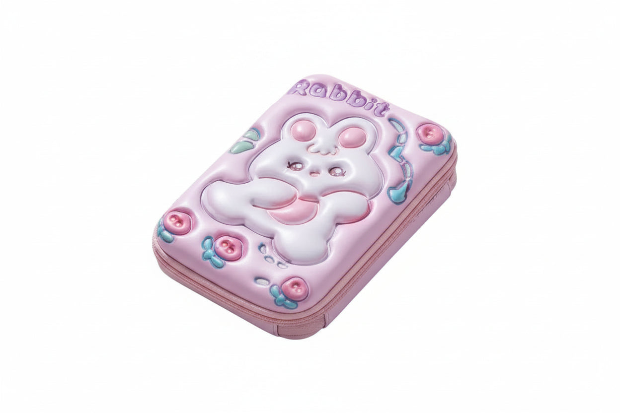 Cartuchera 3d Conejito Rosa Kl1260 Shine Blanco