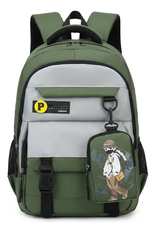 Mochila Escolar Verde 17 Kl1229 Shine