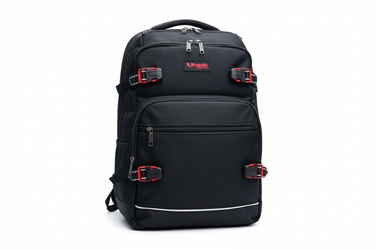 Mochila Impermeable Porta Notebook Negra 16 Kl1196 Shine Negro Liso