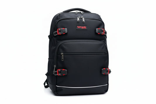 Mochila Impermeable Porta Notebook Negra 16 Kl1196 Shine Negro Liso