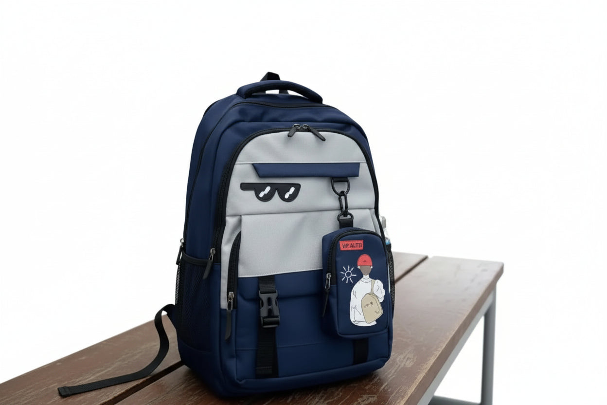 Mochila Escolar Azul 17 Kl1227 Shine Azul