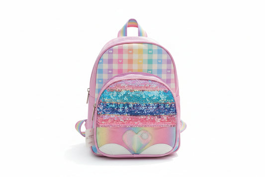 Mochila Escolar Arcoiris Rosa Kl1200 Shine Arcoíris