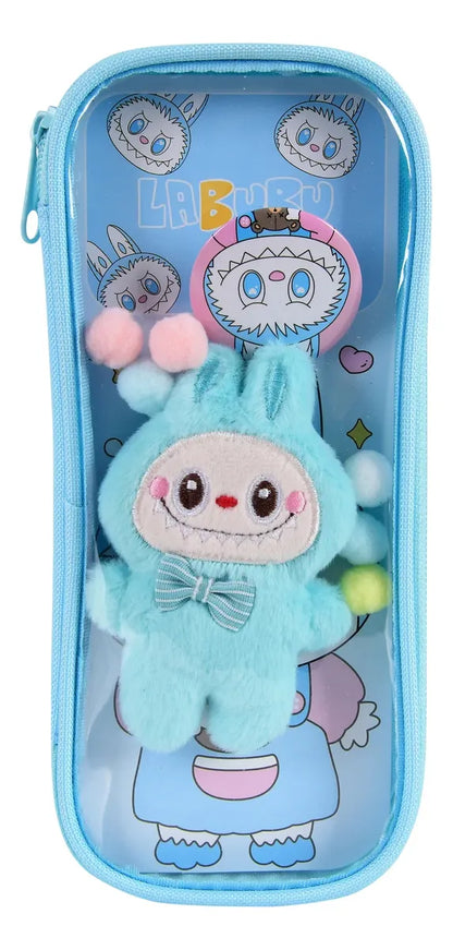 Cartuchera Labubu Azul Transparente Kl1343 Shine Azul Transparente