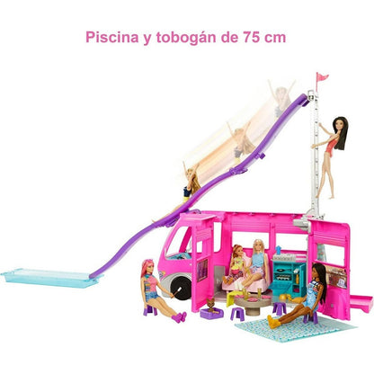 Barbie Supercaravana Dreamcamper Con Tobogán Hcd46 Mattel