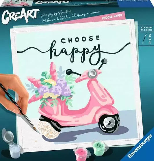 Ravensburger CreArt Pinta Por Numeros Choose Happy 20125