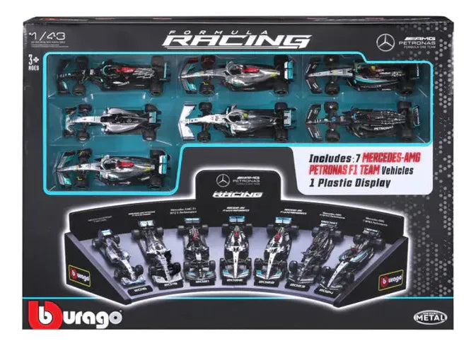Bburago 1:43 Mercedes-amg: 7 Coches + Soporte De Exposición Varios
