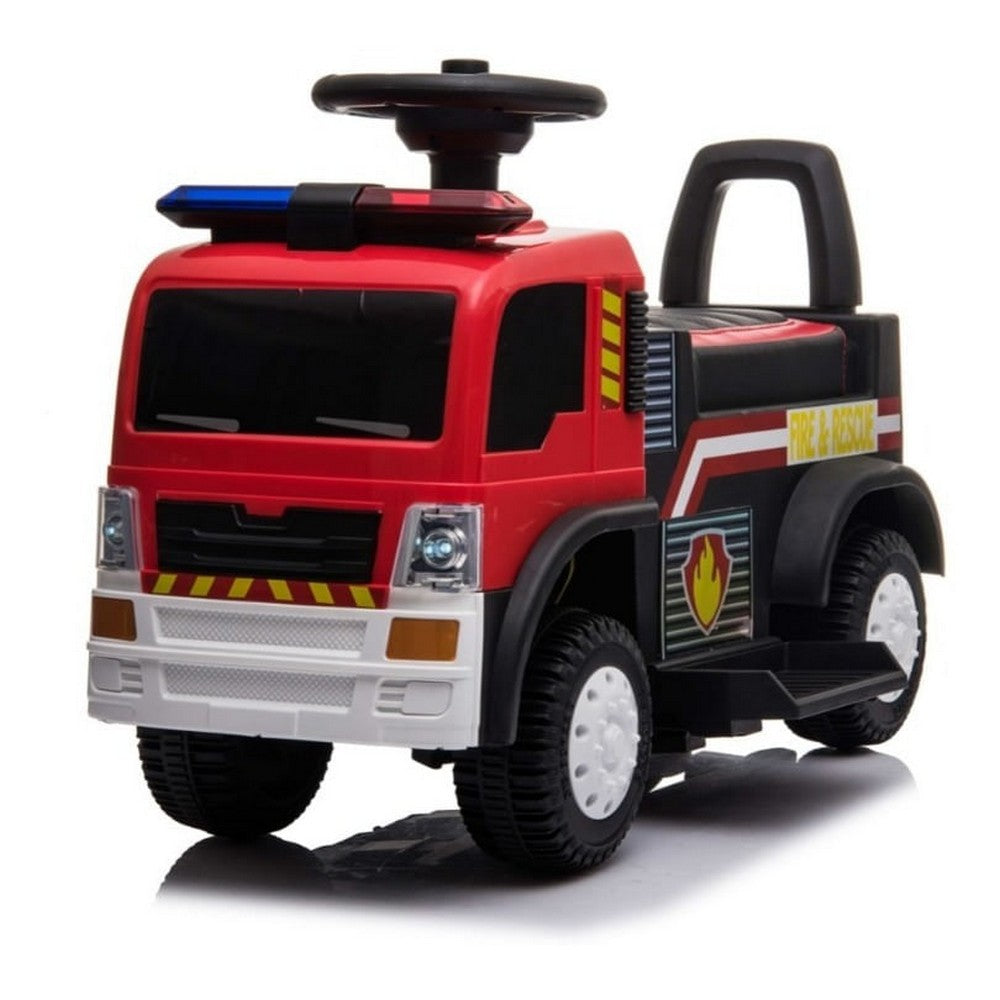 Andarín Camión De Bomberos A Batería Cn-shj7008 Color Rojo