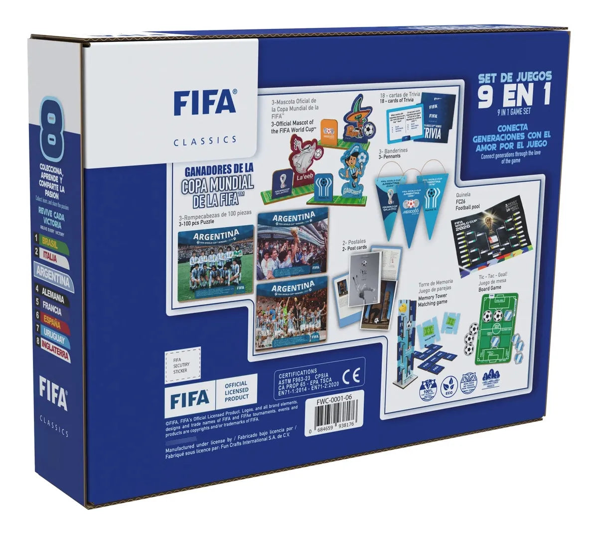 Juego De Mesa Fifa 9 En 1 Ganadores Del Mundial Fwc-0001-06